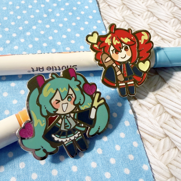 Miku and Teto Enamel Pins